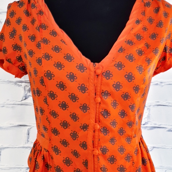 Marc Jacobs Red Silk Short Sleeve Button Front Top - Picture 2 of 4